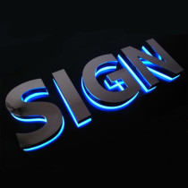 Stainless steel backlit word LED outdoor waterproof luminous character shop door advertising signboard production door installation