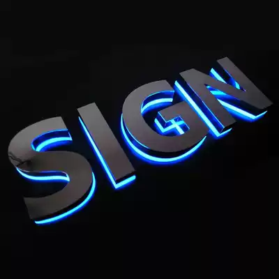 Stainless steel backlit word LED outdoor waterproof luminous character shop door advertising signboard production door installation