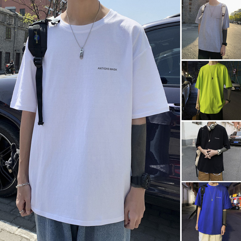 Ultra-fire cec short sleeve t-shirt male Korean version trendy minimalist printed half sleeve summer chic harbour wind easing board-card blouse