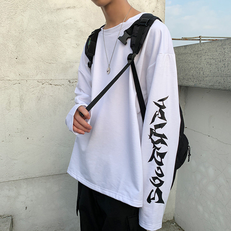 Original Sun in Red Sleeve T-shirt Men Tide Rook Seal Seal Couple T-shirt Fall Punch Couple