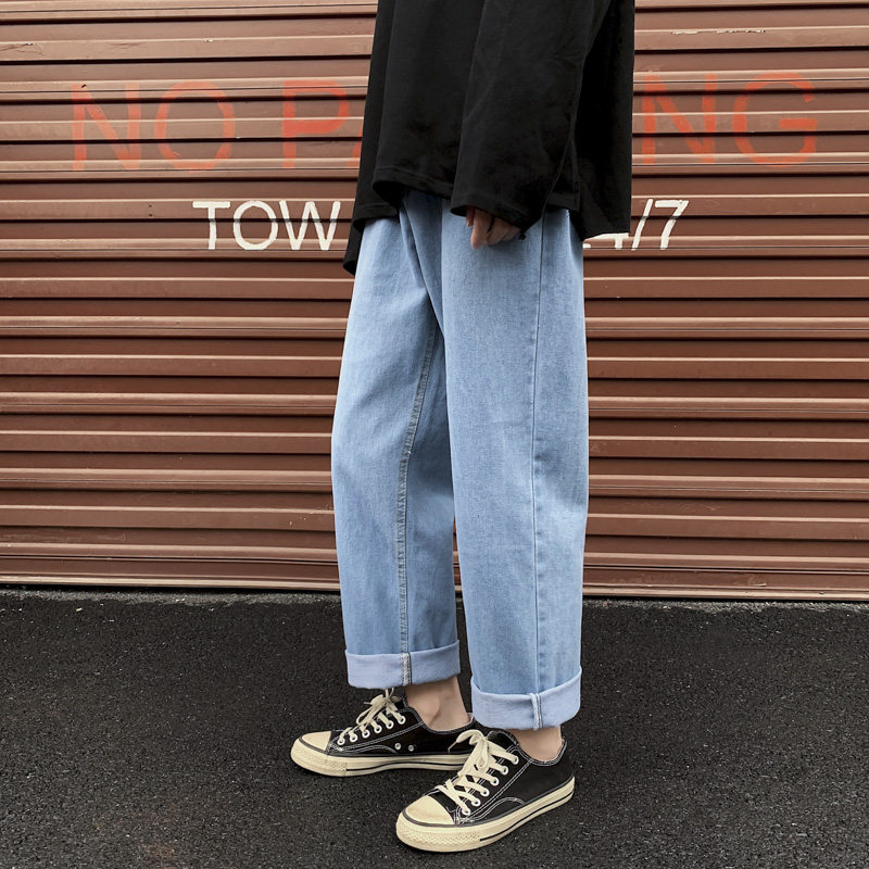 Day Series Retro Port Wind Jeans Men's Loose Pendant Straight Pants Ins Fall Tide Tide Signs 100 Hitch Pants