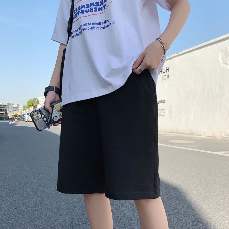 Summer pure color simple casual shorts men tide loose chic haven pants haven pants Korean trend five-pants