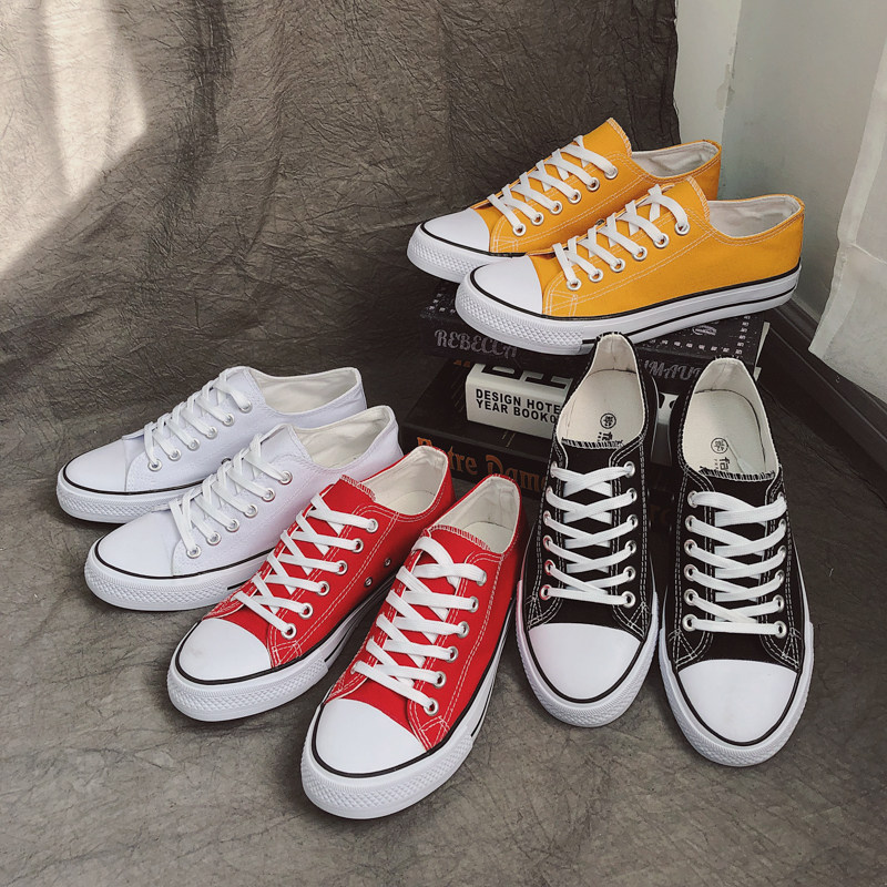 Spring New Pure Color Sails Shoes Men And Women Lovers Trends Academy Wind Port Wind Casual Breathable Lacing Shoes Low Bunch Shoes