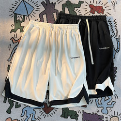 American-Style High Street Embroidered Sports Shorts for Boys, Summer Loose and Versatile Five-Point Shorts, Youth Basketball Casual Mid-Length Pants