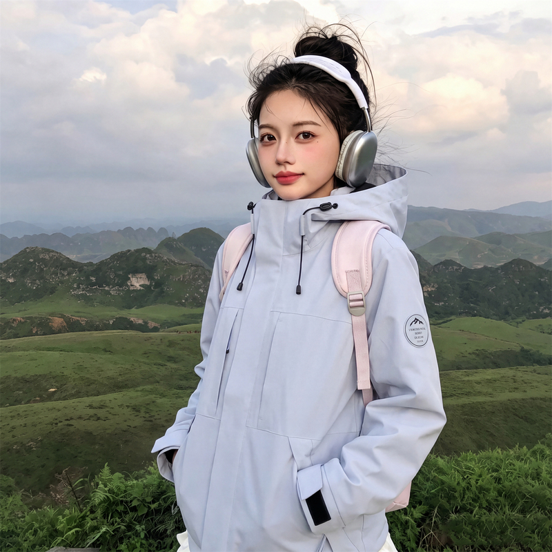 Blue Jacket for Men and Women 2026 New Outdoor Three-In-One Detachable Waterproof Loose Mountaineering Jacket Blue Jacket for Men and Women 2026 New Outdoor Three-In-One Detachable Waterproof Loose Mountaineering Jacket