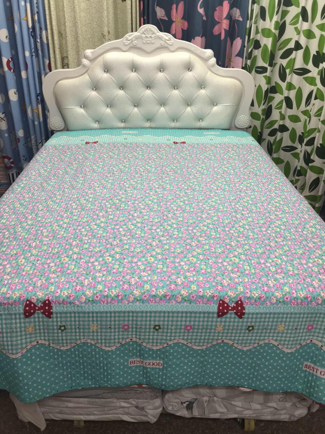 Dongdong vải 1985 giường đôi cover bí mật quilting mật độ cao rửa vải trải giường không có khả năng bóng không phai ra trải giường