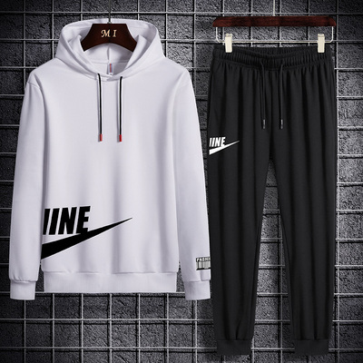 两件套潮流宽松大码长袖卫衣套装男