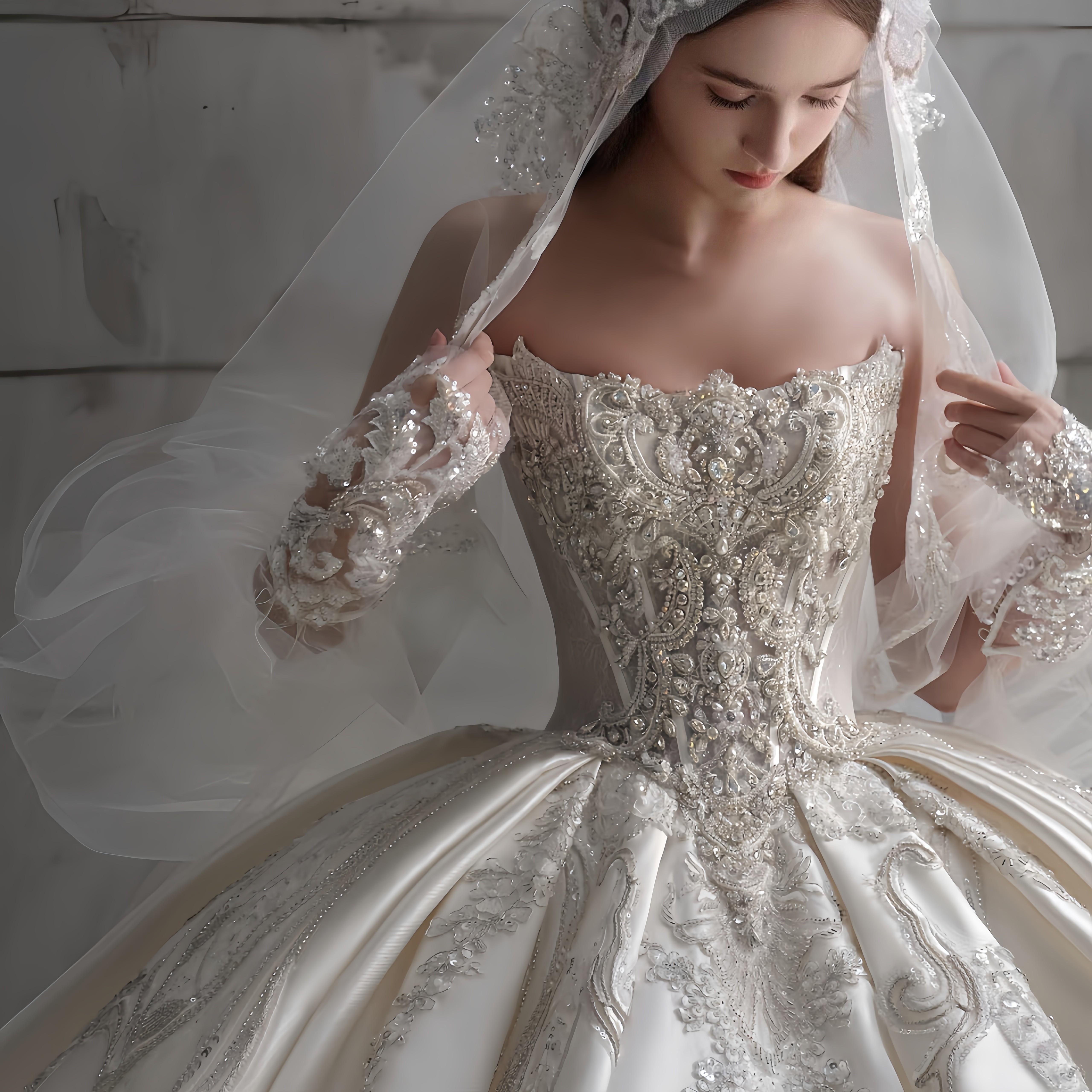 Атласное свадебное платье-топик bride Новинка 2025 года, простая атмосфера, высококлассная ниша тяжелой промышленности, основная пряжа в целом, принцесса зима