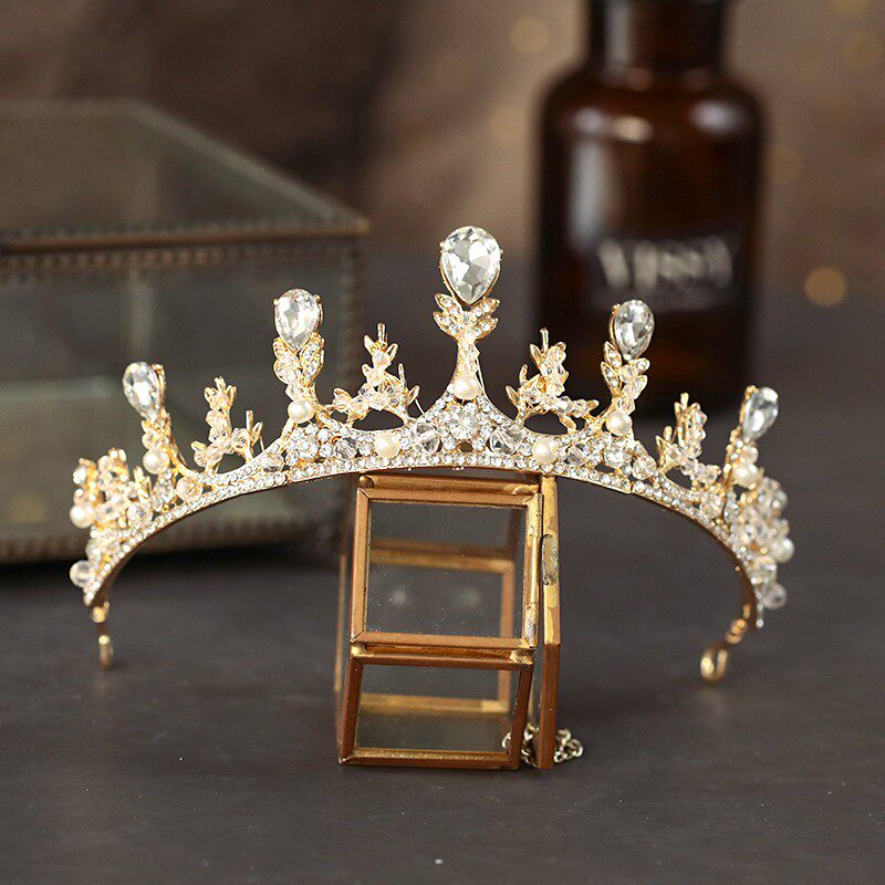 Crown woman  Birthday Adult Courtesy Net Red Son Ensemble Superfairy Baroque Crystal Royal Crown Atmospheric Bridal Headwear