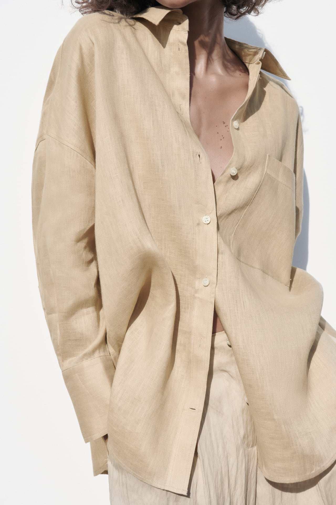 315g Weight Long Sleeve Sleeve Length Single Breasted Placket Type Regular Sleeve Sleeve Type Cotton and Linen Fabric Type Long Top Length Blouse Tops Type Daily Occasion Shirt Collar Neckline Loose Fit Type Solid Color Pattern Summer, Spring Season Women's Gender Casual Style Wholesale Women's Casual Solid Color Long Sleeve Blouses 13