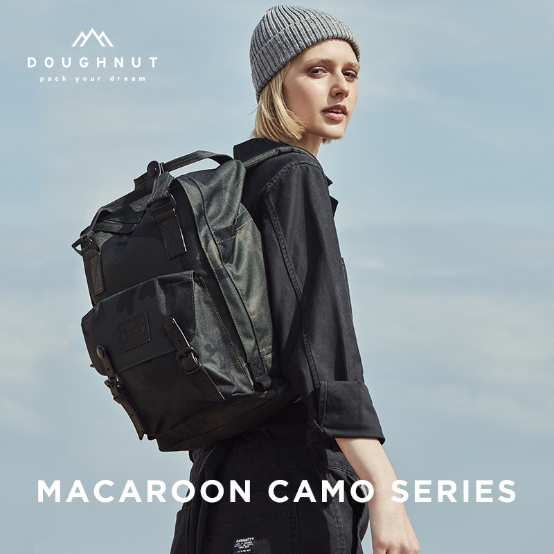 Doughnut Macaroon Donut camouflage backpack Large capacity computer bag Multi-capacity men's and women's backpack