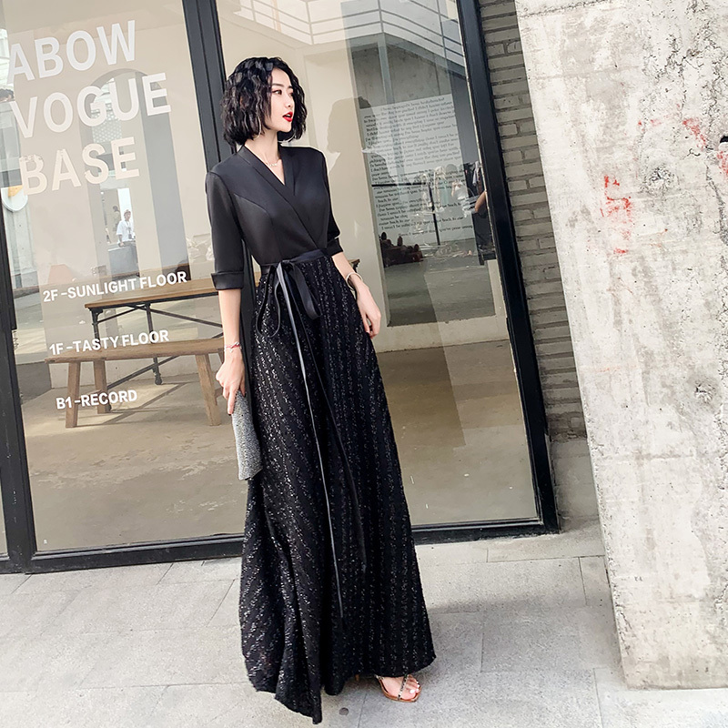 Black Evening Dress, Light Luxury, Niche, High-End, 2026 New Model, Banquet Host Dress, Women's Annual Meeting, Sophisticated Feel