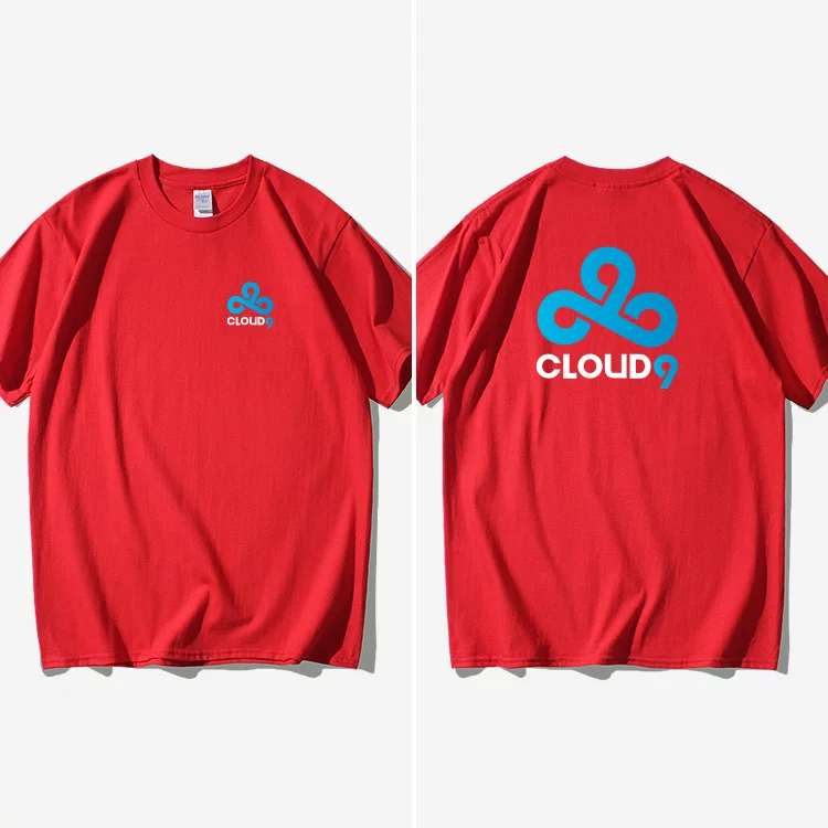 [Североамериканская команда Cloud 9 киберспорт C9 эспорт CS GO игра LOL тематическая футболка короткий рукав студенческая одежда женская мужчина круглый вырез]