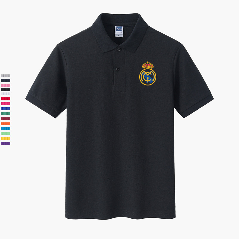 Real Madrid La Liga Training Uniform Real Madrid Football Polo Shirt Lapel T-Shirt Short Sleeve Inner Layer