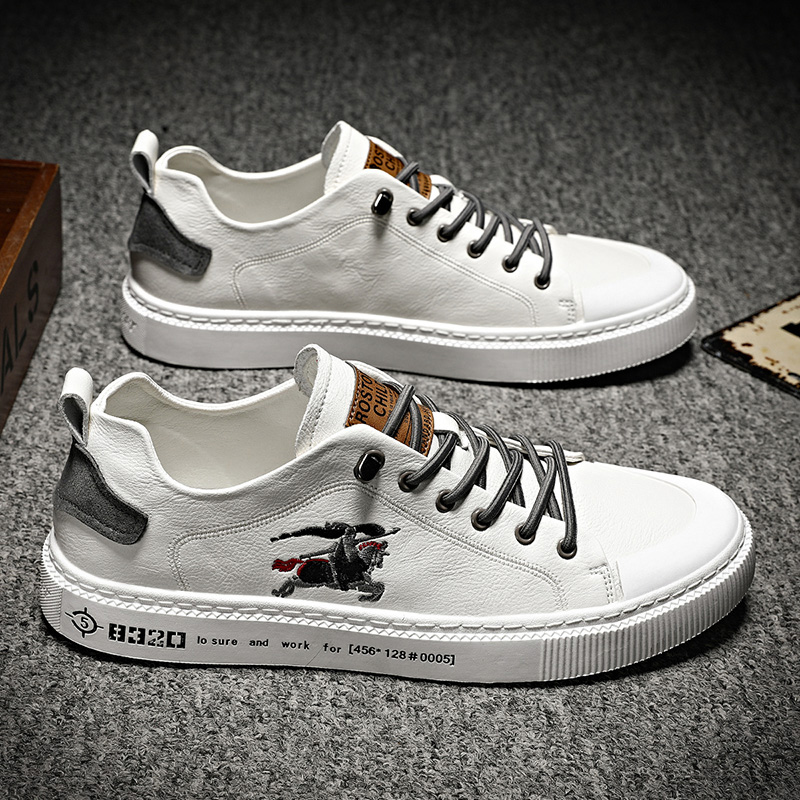 Tide brand men's shoes 2022 new breathable leather shoes all-match trend summer thin casual shoes men's white shoes