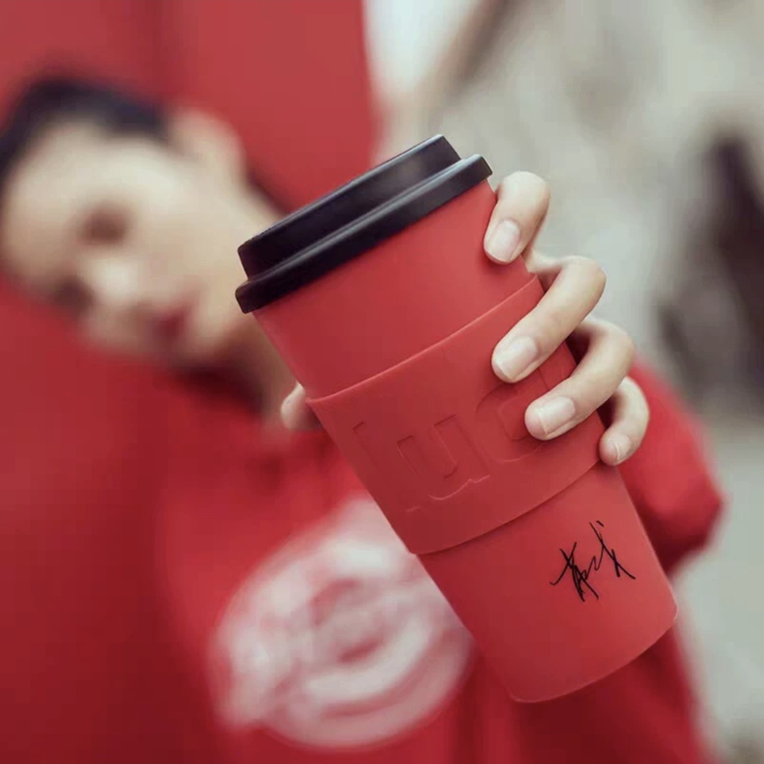 肖战同款瑞幸咖啡杯luckin cup小赞杯正当红肖战签名定制小鹿杯-Taobao