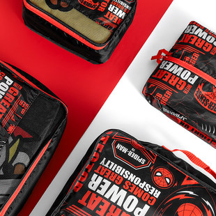 MINISO famous Marvel travel storage four pieces of clothing shoes, shoes jewelry cosmetics storage bag durable