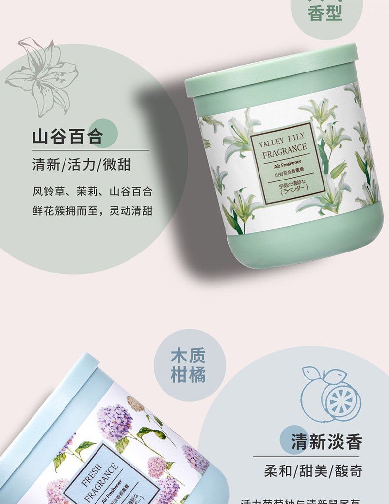 MINISO 名创优品 香薰空气清新剂固体香膏 190g*3件 双重优惠折后￥20.9包邮 4款可选