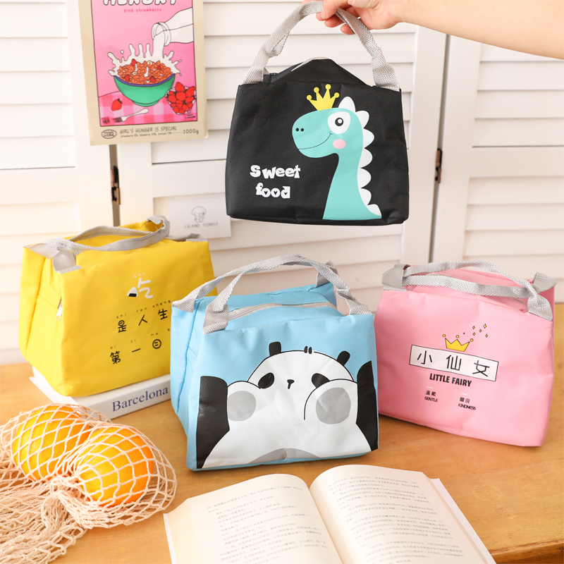 Aluminum foil insulation bag office workers fashion bento bag canvas large belt rice tote bag waterproof lunch box bag insulation bag