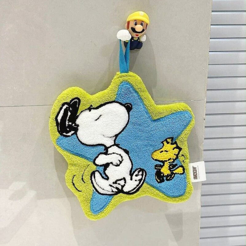 Cute Cartoon Snoopy Hanging Kitchen Hand Towel, High-Quality, Thick, Absorbent Bathroom Cloth