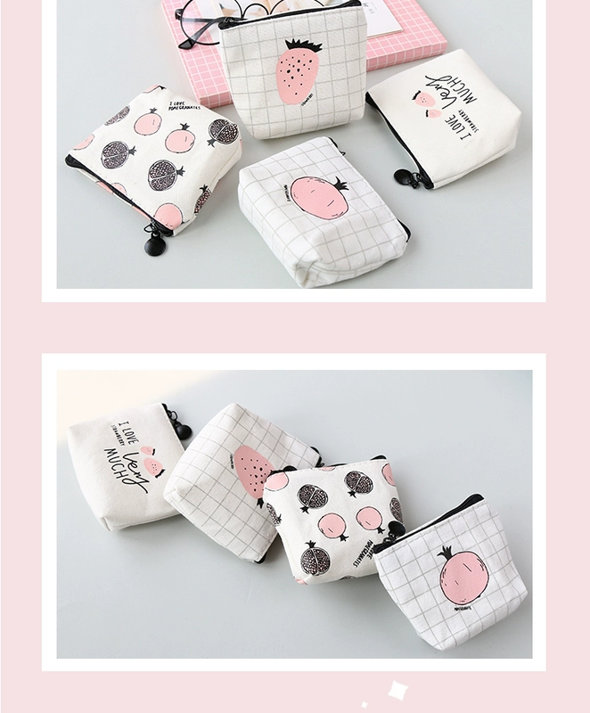 Hàn Quốc Creative Coin Purse Túi trẻ em Túi tiền dễ thương Cô gái Zipper Canvas Mini Purse Bag bóp nam đẹp