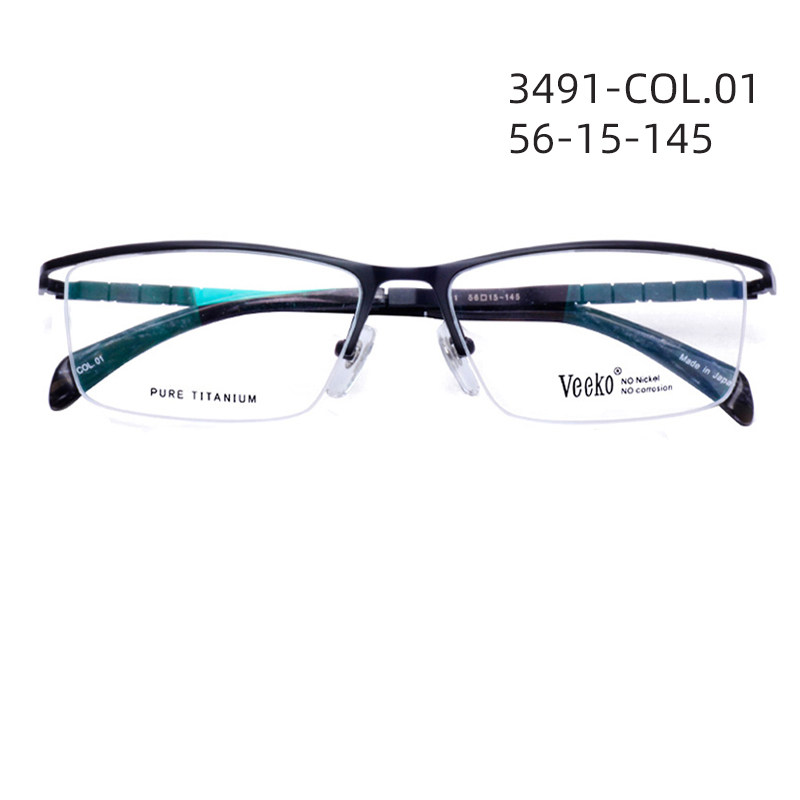 Weigao glasses frame 3491 myopia half-frame pure titanium men's business glasses frame Guangzhou entity offline glasses
