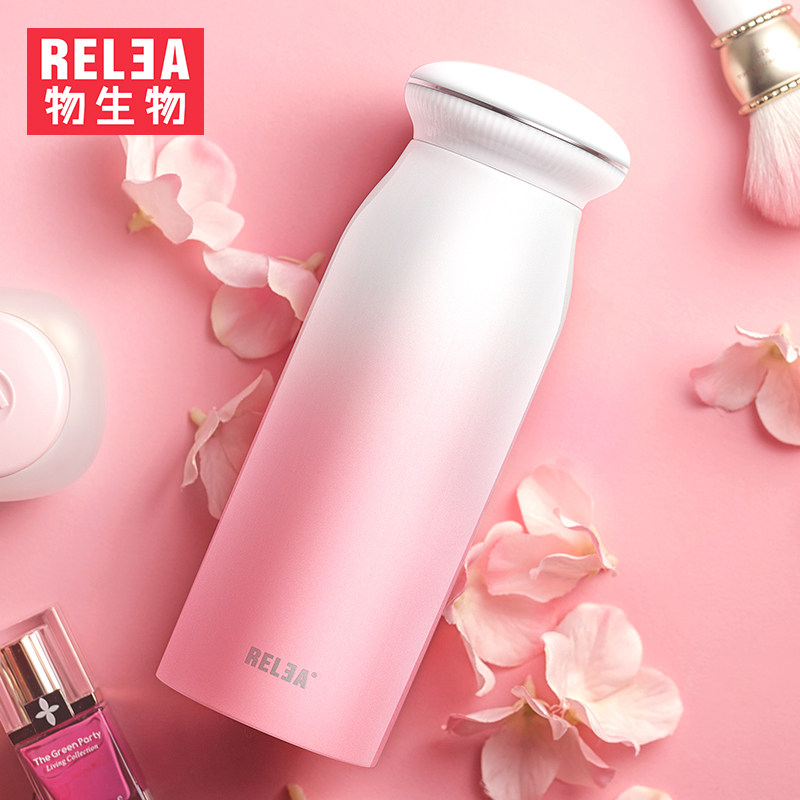 Bio-biological shell insulated cup female high face value student girl's heart portable cute lettering customized water cup mug