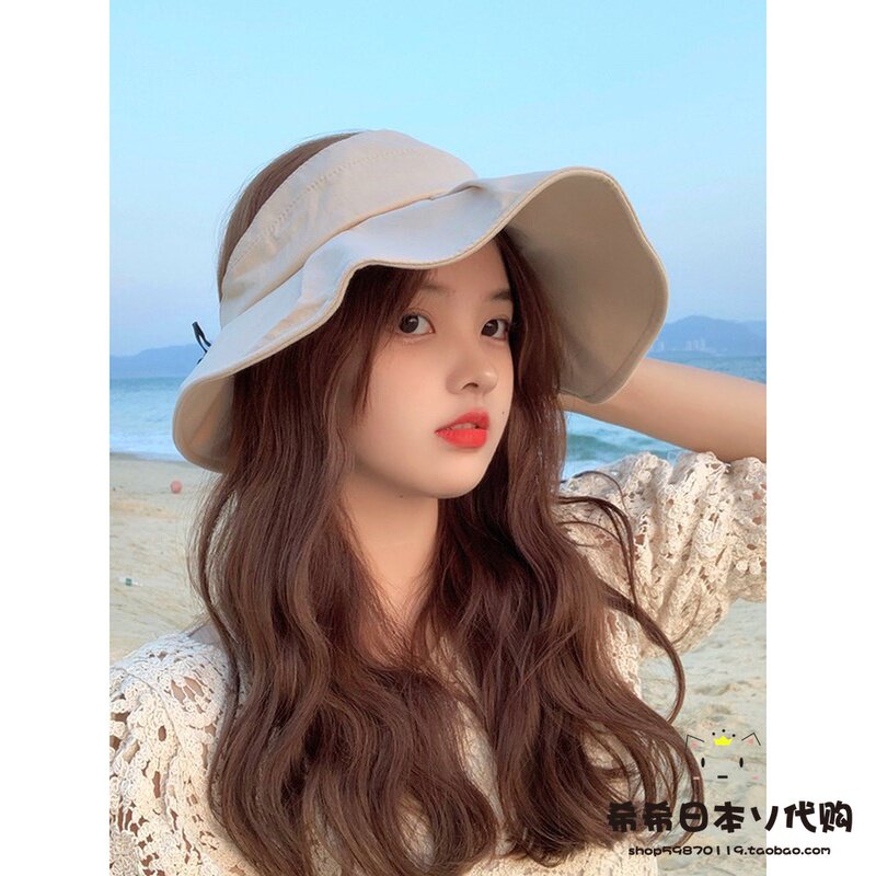 Japanese GP sunscreen hat women's anti-UV face-covering sun hat women's summer big edge bow sun hat tide