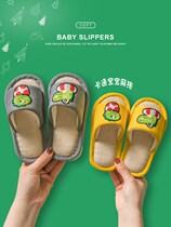 Japanese GP linen slippers womens summer home non-slip cartoon indoor spring and autumn childrens cotton and linen four seasons sandals
