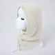 High-End Export White Velvet Autumn and Winter Thickened Solid Color Cashmere Hat for Women with Integrated Neck Warmer, Winter Thermal Neck Cover