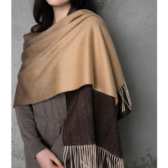 Gradient Color Cashmere Scarf for Women 100 Pure Cashmere Shawl Outer Wear Autumn and Winter Men's Winter Neck Scarf Versatile and Warm