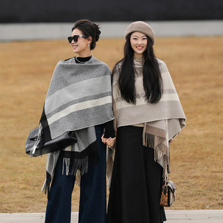 Shawl for Women, High-End Wool Cape Coat, Spring and Autumn Office Air-Conditioning Shawl, Summer Blanket-Style Throw Blanket for Shoulders
