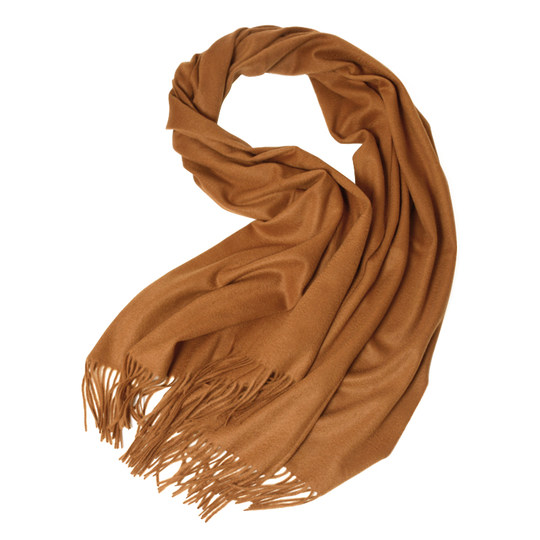 Cashmere Scarf for Women, 100% Pure Cashmere, Double-Sided Water Ripple Shawl, Dual-Use Solid Color Neck Warmer, Thick for Winter