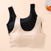 Large size sports bra shockproof running vest style without steel ring fat mm fattening large Cup mesh summer