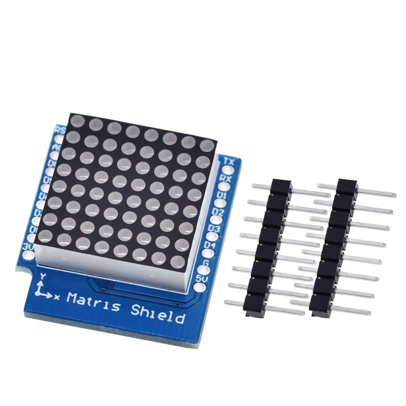 Matrix LED 屏蔽 V1.0.0 for WEMOS D1 mini 8x8矩阵 雷射LED