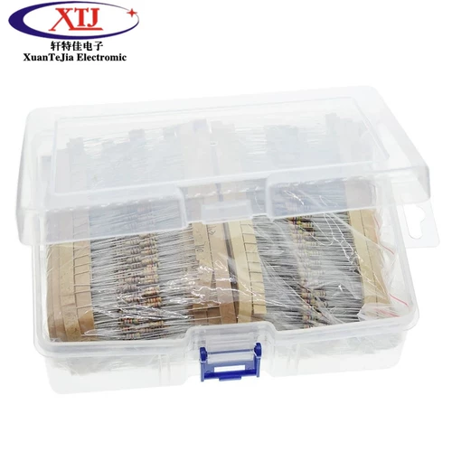 Набор резисторов из углеродной пленки 1/4 Вт, 156 значений сопротивления, по 20 штук в каждом, 1 Ом-10 МОм, 5% 0,25 Вт