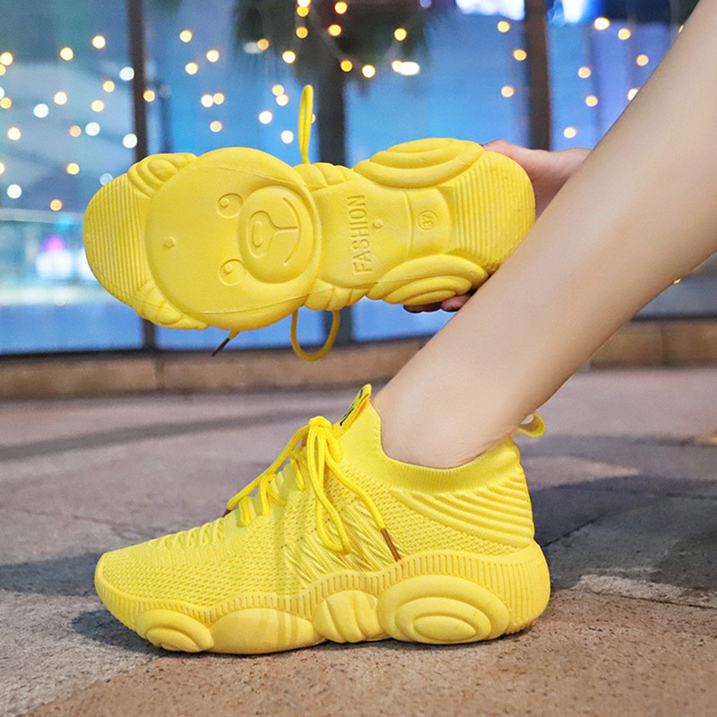 Yellow Flying Snacks Shoes 2023 Spring and Autumn New Flexibility Network Student Light Running Shoes