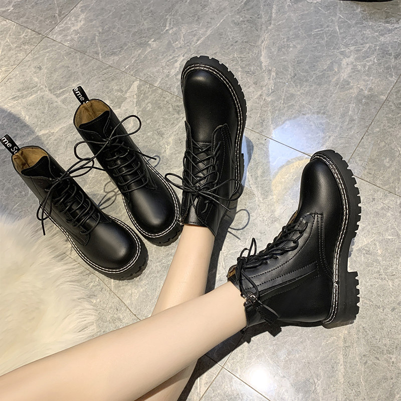 Thick bottom Martin boots Women Inn Wind 2020 Autumn Winter New 100 Ride Handsome air retro locomotive short boots Ins tide