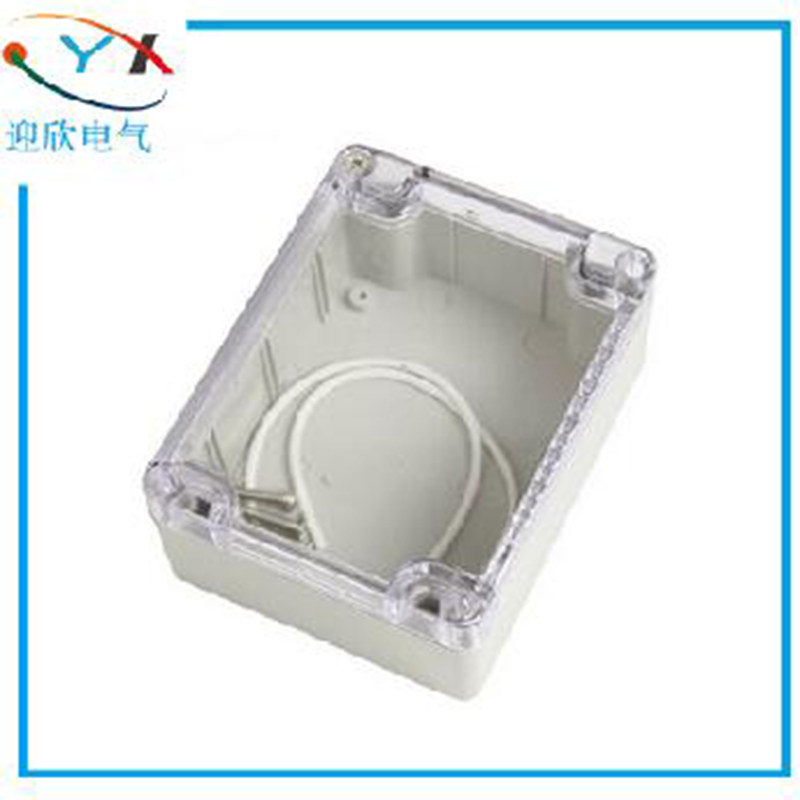 100 * 68 * 50 waterproof junction box plastic power splitting wire cartridge ear transparent cover engineering wearing wire box wiring box