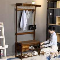 Coat rack ground-to-ceiling solid wood home bedroom bamboo simple modern multifunctional simple hanger multi-layer shelf