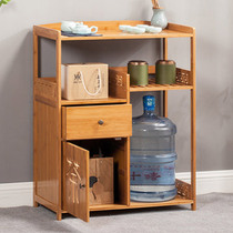 Nanzhu tea table small tea table tea table multi-layer tea cabinet rack Tea side cabinet solid wood living room tea set shelf