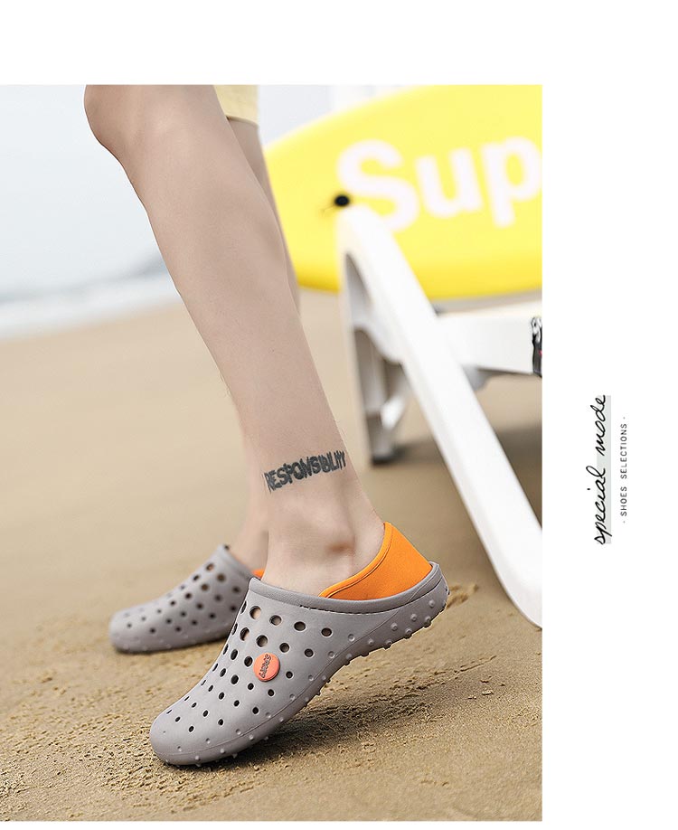 Giày đế xuồng nam chống trượt mềm, dép baotou và dép thạch mùa hè ngoài trời giày gucci nam