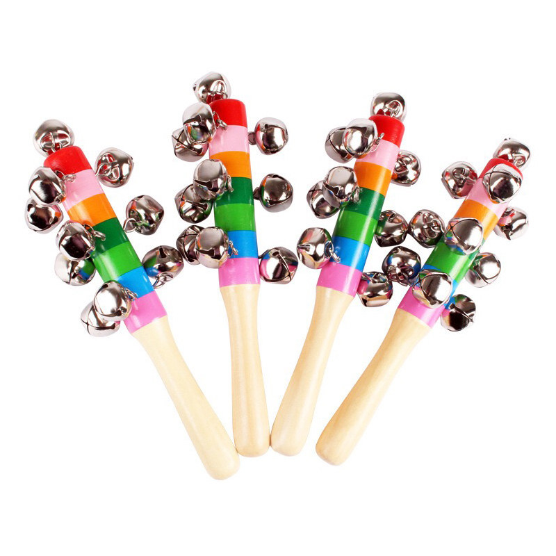Baby hand rattle stick bell infant early education intellectual toy musical instrument string bell bell 1 year old 3 children's puzzle grasp
