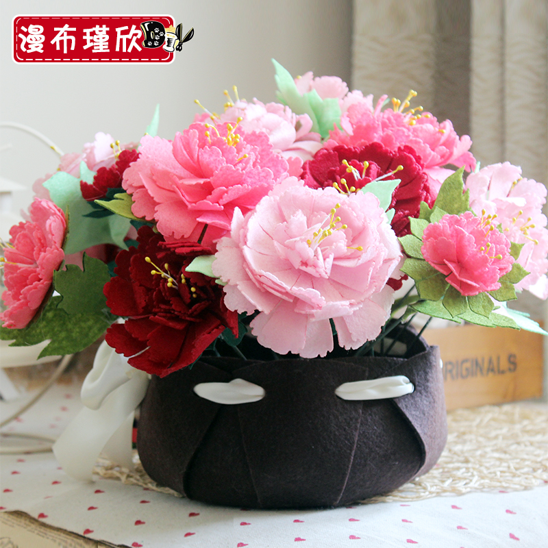 Diffuse cloth free cutting non-woven handmade fabric diy material package living room simulation bouquet flower pot potted plant