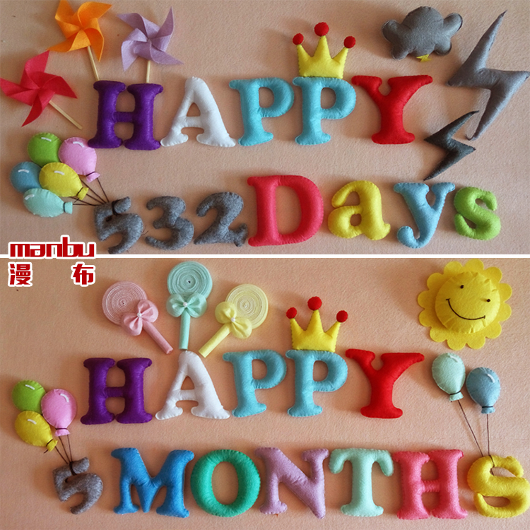 Marvel pure hand sewn unwoven cloth finished handmade cloth art letter baby baby photo camera props