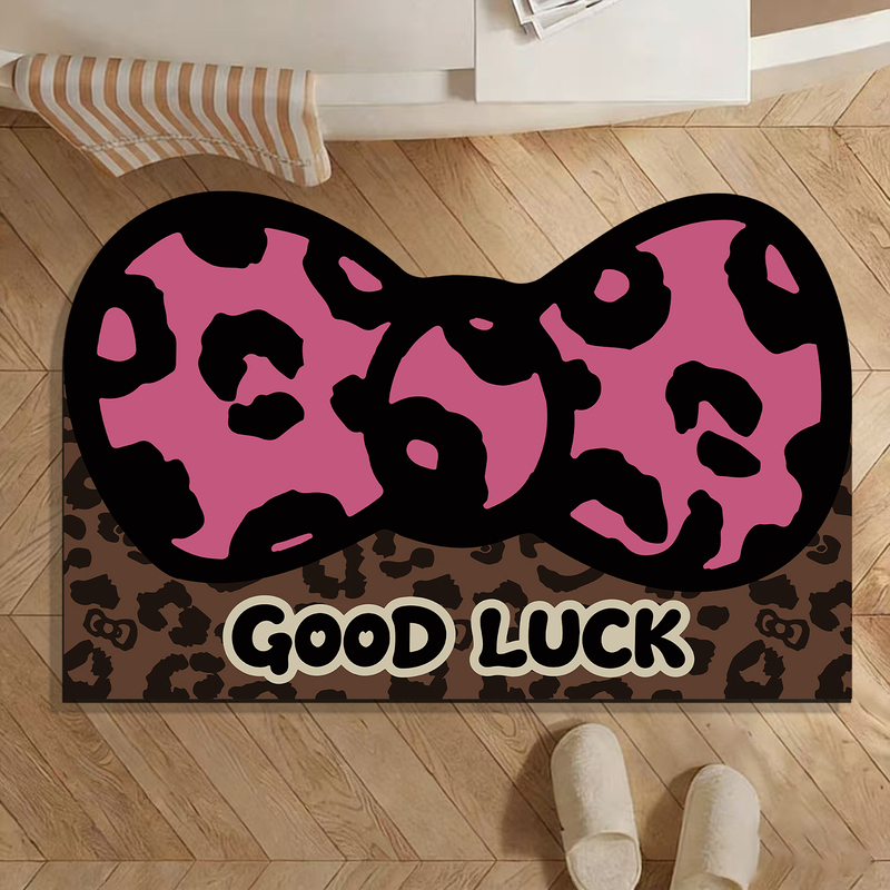 Retro Leopard Print Bowknot Bathroom Diatomaceous Earth Absorbent Mat Non-Slip Cartoon Toilet Door Mat Retro Leopard Print Bowknot Bathroom Diatomaceous Earth Absorbent Mat Non-Slip Cartoon Toilet Door Mat