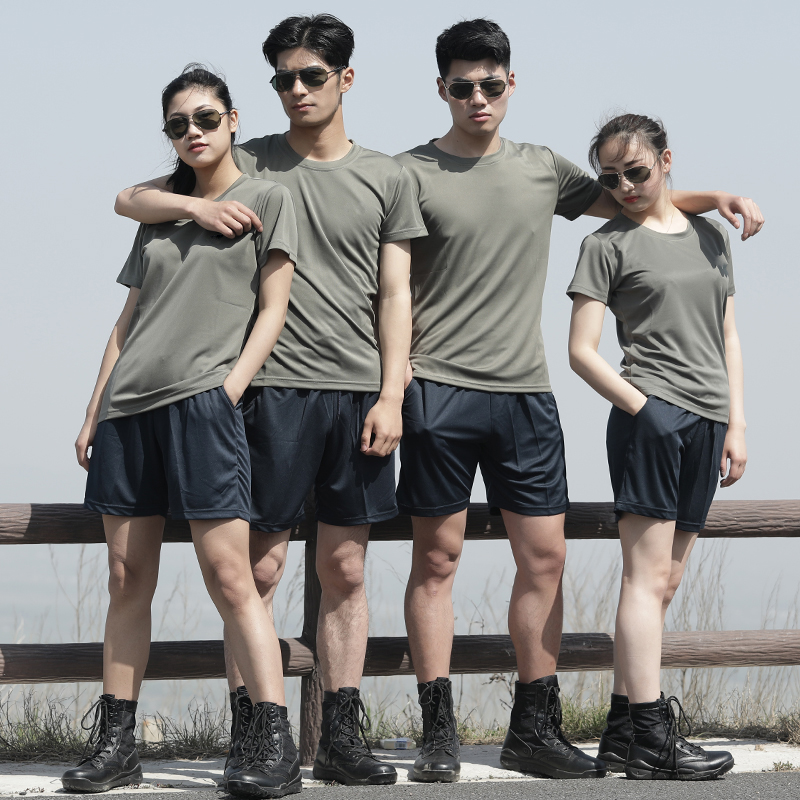 Summer new style workout suit short sleeve set men's shorts tactical camouflage suit breathable quick dry fire workout suit T-shirt