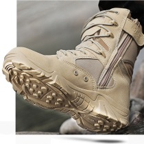 Outdoor military fan shoes and boots Autumn and Winter high-top tactical boots Special forces desert combat boots men shock absorption non-slip breathable