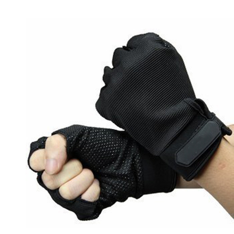 Shilong Outdoor Riding Black Half-Finded Mountain Tactical Guild Gloves Men and Women Sports Fitness Anti-Slide Gloves