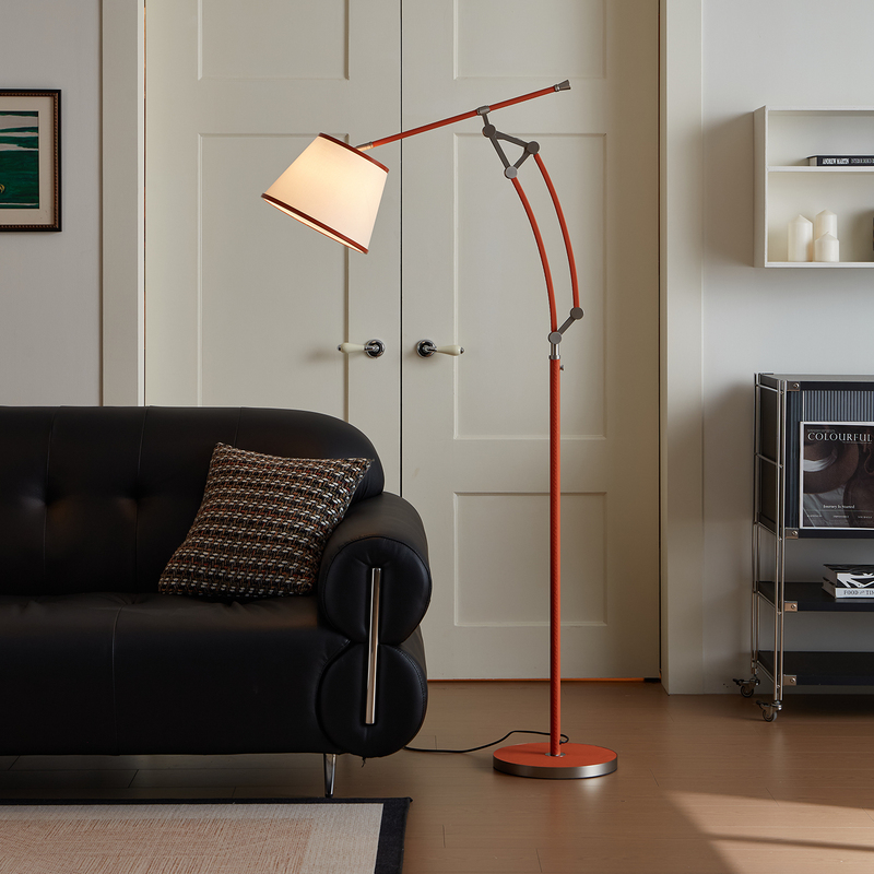 Italian Swing Arm Floor Lamp Designer High-End Handmade Leather Stitching Living Room Bedroom Sofa Side Fishing Lamp Ambient Light Italian Swing Arm Floor Lamp Designer High-End Handmade Leather Stitching Living Room Bedroom Sofa Side Fishing Lamp Ambient Light